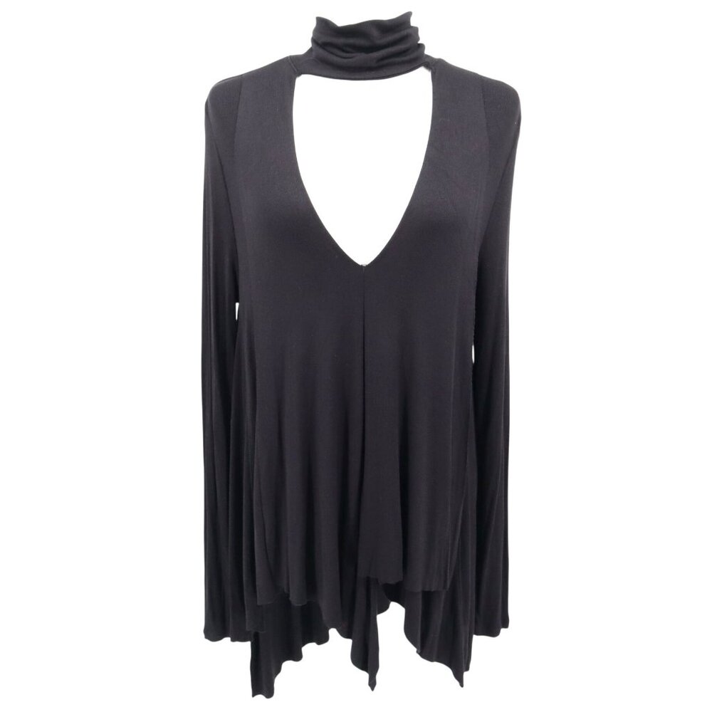Free People Uptown Top Womens S Black Gothic Dark Edgy Boho Dramatic Sensual Mod